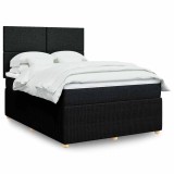 vidaXL Pat box spring cu saltea, negru, 140x200 cm, textil 3294374