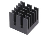 Radiator BGA extrudat, din aluminiu, negru, 15 x 15 mm