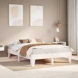 VidaXL Cadru de pat fără saltea, alb, 140x200 cm, lemn masiv pin