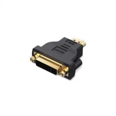 Adaptor video Vention ECCB0, HDMI tata la DVI-I mama 24+5, dual link, 1080p la 60 Hz, conectori auriti (Negru)
