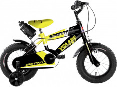 Bicicleta Volare Sportivo pentru baieti, 12 inch, culoare galben/negru, frana de PB Cod:2035 foto