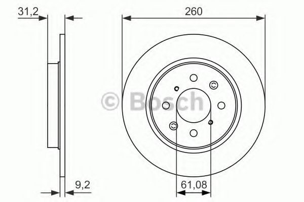 Disc frana HONDA INSIGHT (ZE) (2009 - 2016) BOSCH 0 986 479 051