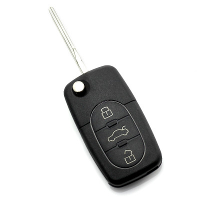 Audi &amp;ndash; Carcasă cheie tip briceag, cu 3 butoane &amp;ndash; baterie 2032 &amp;ndash; CARGUARD foto