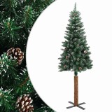 Cumpara ieftin Pom Craciun artificial subtire, lemn si zapada, verde, 150 cm