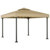 Foișor, gri taupe, 3x3 m, aluminiu și oțel