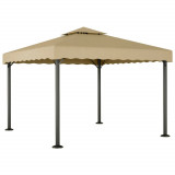 Cumpara ieftin Foișor, gri taupe, 3x3 m, aluminiu și oțel