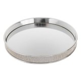 Tava decorativa metalica cu strasuri argintiu rotunda pentru obiecte, CMCLASS