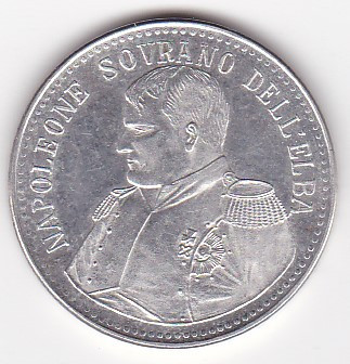 Medalie argint Napoleone Sovrano dell&amp;#039;Elba 1814-1815 Ubicumque Felix ND(1970) foto