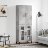 VidaXL Dulap &icirc;nalt, gri beton, 69,5x34x180, lemn compozit 3195759