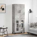 vidaXL Dulap &icirc;nalt, gri beton, 69,5x34x180, lemn compozit 3195759