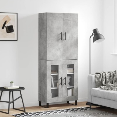 vidaXL Dulap &amp;icirc;nalt, gri beton, 69,5x34x180, lemn compozit 3195759 foto
