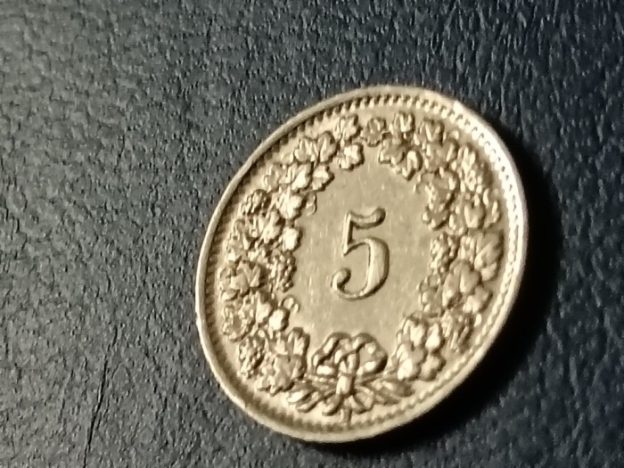 5 rappen 1938 , Tiraj = 1.000.000 , stare aUNC [poze]. Discount conform descriere [10 - 20 %. Vezi descrierea.].