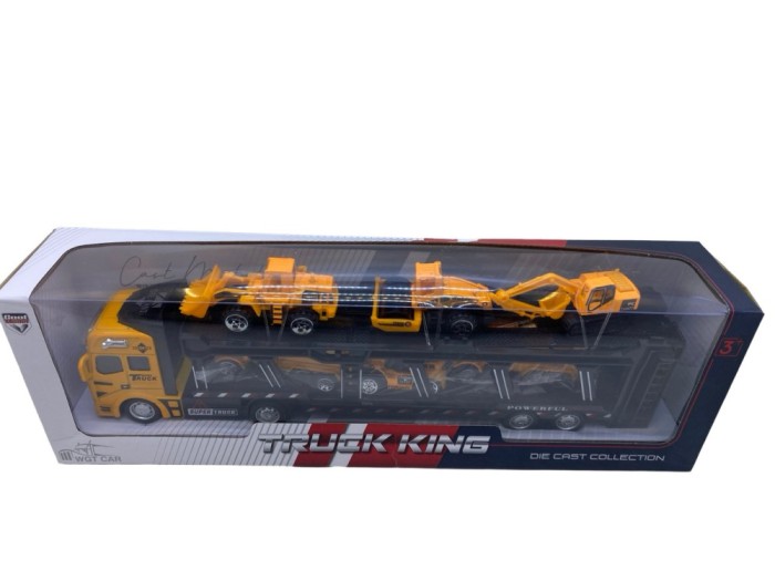 Macheta tir cu 6 utilaje de constructie