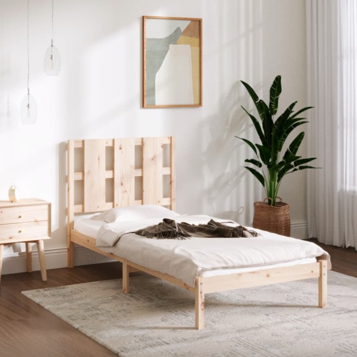 vidaXL Cadru de pat Single 3FT, 90x190 cm, lemn masiv