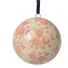 Sfera decorativa ceramica roz crem Flori &Oslash; 8x8 cm