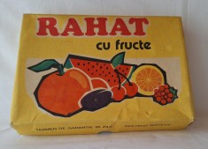 RAHAT cu fructe - cutie veche din anul 1981, Romania perioada socialista