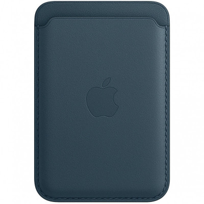 Portofel Apple Leather Wallet pentru iPhone 12 / 12 mini / 12 Pro / 12 Pro Max, Cu MagSafe, Piele, Albastru MHLQ3ZM/A foto