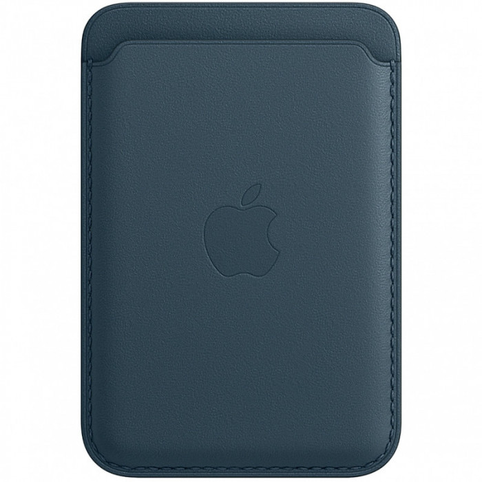 Portofel Apple Leather Wallet pentru iPhone 12 / 12 mini / 12 Pro / 12 Pro Max, Cu MagSafe, Piele, Albastru MHLQ3ZM/A