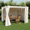 vidaXL Pavilion cu draperii, gri taupe, 3x3 m, oțel 4003917