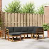 vidaXL Set de canapele de exterior cu pernă 6 pcs Natural și Antracit 3366625