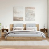 VidaXL Noptiere, 2 buc., stejar artizanal, 40x40x50 cm, lemn prelucrat