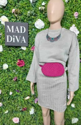 Set Rochie Tricotata + Pulover Julia Bej foto