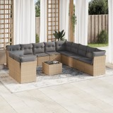 Gossi set canapele de gradina cu perne, 12 piese, bej, poliratan