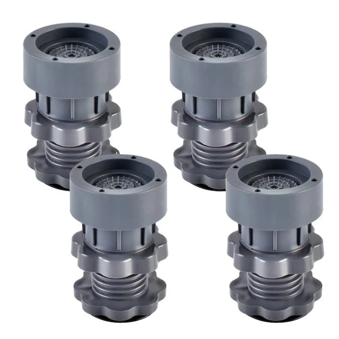 Set 4 picioruse Reglabile antivibratii, suprapozabile din ABS si cauciuc natural pentru masina de spalat