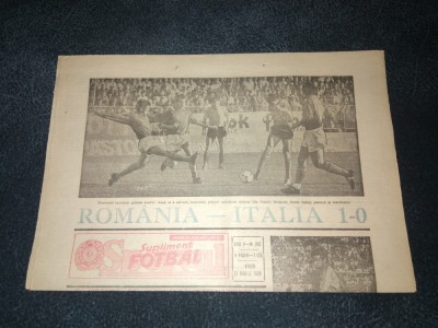 ZIARUL SPORTUL SUPLIMENT FOTBAL 31 MARTIE 1989 ROMANIA ITALIA foto