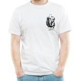 Tricou FaithWear Alb Religios cu Semnul Crucii si Iisus, din Bumbac Premium, S