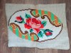 ** Lucru manual vechi cusatura pe etamina goblen, trandafir pt inramat sau perna
