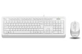 Kit TASTATURA si Mouse A4TECH, &quot;Fstyler FM10+FK10&quot;, wired, 104 taste format standard, mouse 1600dpi, 4/1 butoane, alb, &quot;F1010-W&quot; (timbru verde 0.8 lei