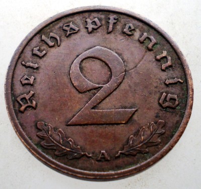 2.861 GERMANIA 2 REICHSPFENNIG 1938 A EROARE foto