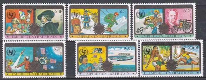 Centrafricana 1979 - Anul Internațional al Copilului, Serie + PA + Colita, 4 Poze, MNH