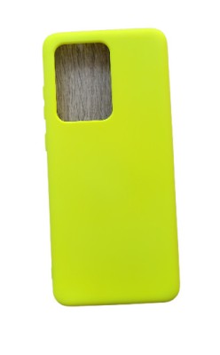 Huse silicon antisoc cu microfibra interior Samsung Galaxy S20 Ultra Galben Neon foto