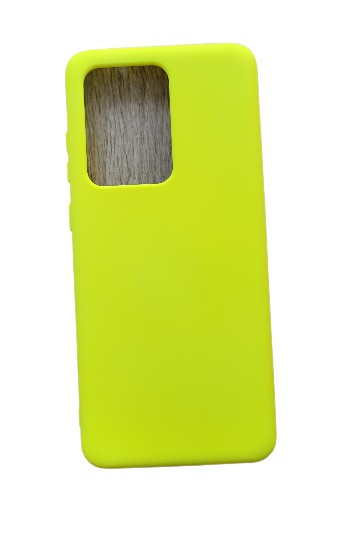 Huse silicon antisoc cu microfibra interior Samsung Galaxy S20 Ultra Galben Neon