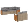 Set canapele de gradina, 7 piese, cu perne, bej, poliratan