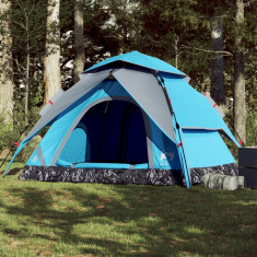 Cort de camping cupola 5 persoane, setare rapida, albastru