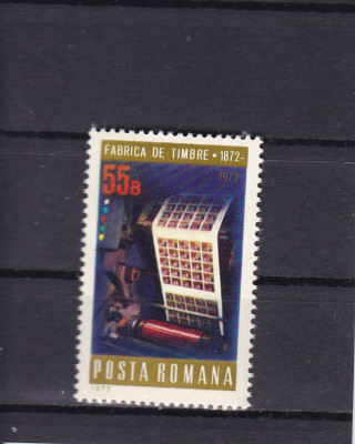 ROMANIA 1972 LP 800 CENTENARUL FABRICII DE TIMBRE MNH foto