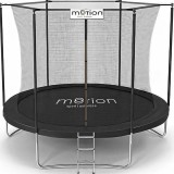 Trambulina 8ft (244cm) Negru, Scara &amp; Plasa Protectie Interioara, Sarcina Max 110kg, 42 Arcuri, 6 Picioare