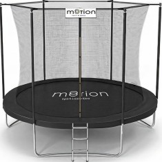 Trambulina 8ft cu scara, plasa interioara, culoare NEGRU