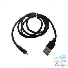 Cablu Date Si Incarcare Micro USB Samsung Nokia Huawei Allview Universal Textil Negru foto