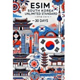 eSIM South Korea, Unlimited Standard, 30 Days