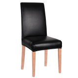 Husa universala pentru scaun, marime universala, poliester si spandex, 45 x 60 cm, imiatie piele negru Household NewTrend