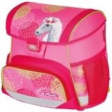 Ghiozdan neechipat Loop, dimensiune 37 x 31 x 22 cm, motiv Bloomy Horse, Herlitz