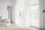 Cumpara ieftin Set perdea tip tesatura in cu rejansa din bumbac tip fagure, Le Morne, Madison, 150x280 cm, Alb, 2 buc