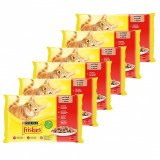 Friskies hrană pentru pisici la plic - pui, vită, miel și rață &icirc;n sos 6 x (4 x 85 g)