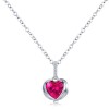 Lantisor Argint 925 Inima Rosie Red Heart Argintboutique, 3.4g, Cutie Cadou, Ziua Mamei, Iubitei, Argintiu, Rodiat, Reglabil