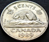 Moneda 5 CENTI - CANADA, anul 1989 * cod 3938, America de Nord