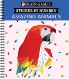 Brain Games - Sticker by Number: Amazing Animals (Geometric Stickers)